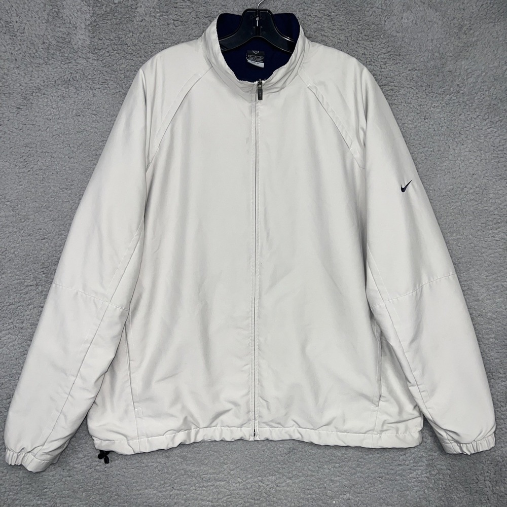 VTG Nike Golf Windbreaker Men's Sz XL Gray Blue Mesh Full Zip Golf‎ Mock Jacket